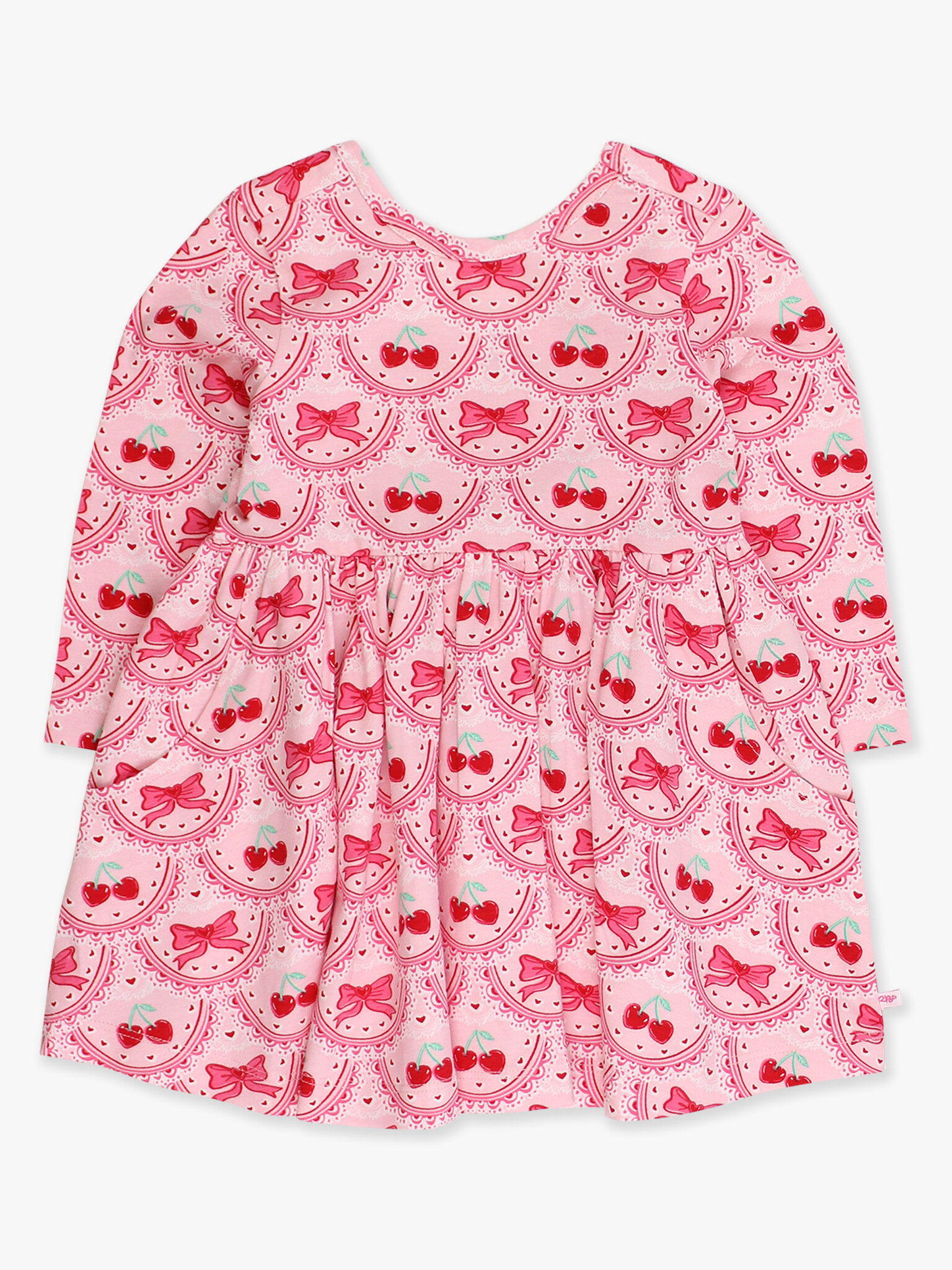 RuffleButts Rufflebutts Knit Long Sleeve Twirl Dress