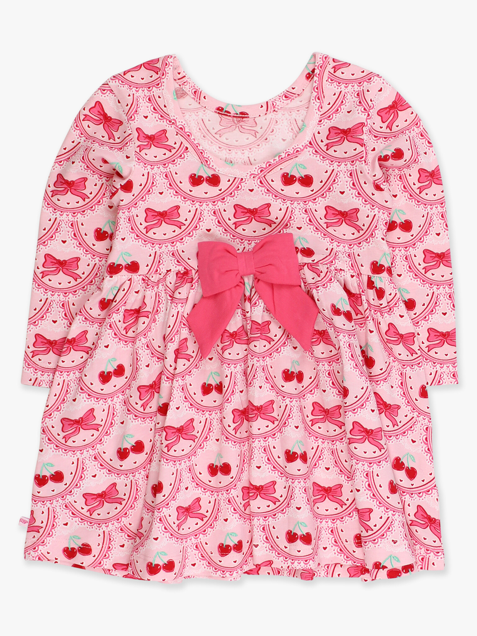 RuffleButts Rufflebutts Knit Long Sleeve Twirl Dress
