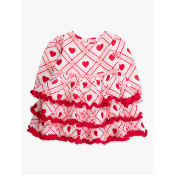 RuffleButts Rufflebutts Cotton Gauze Tiered Ruffle Dress