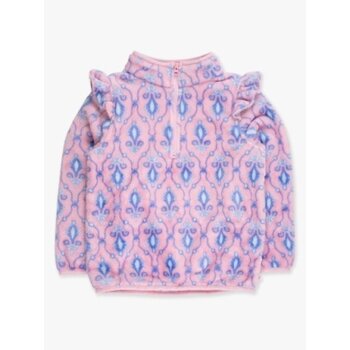 RuffleButts Rufflebutts Ruffle Marshmallow Fleece Pullover