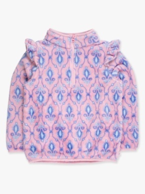 RuffleButts Rufflebutts Ruffle Marshmallow Fleece Pullover