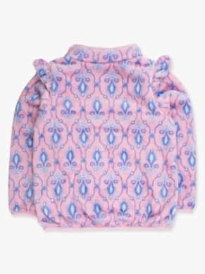 RuffleButts Rufflebutts Ruffle Marshmallow Fleece Pullover