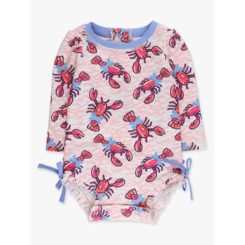 RuffleButts Rufflebutts  Long Sleeve Lobster Rashguard