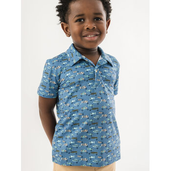 RuffleButts Rufflebutts Knit Short Sleeve Performance Polo
