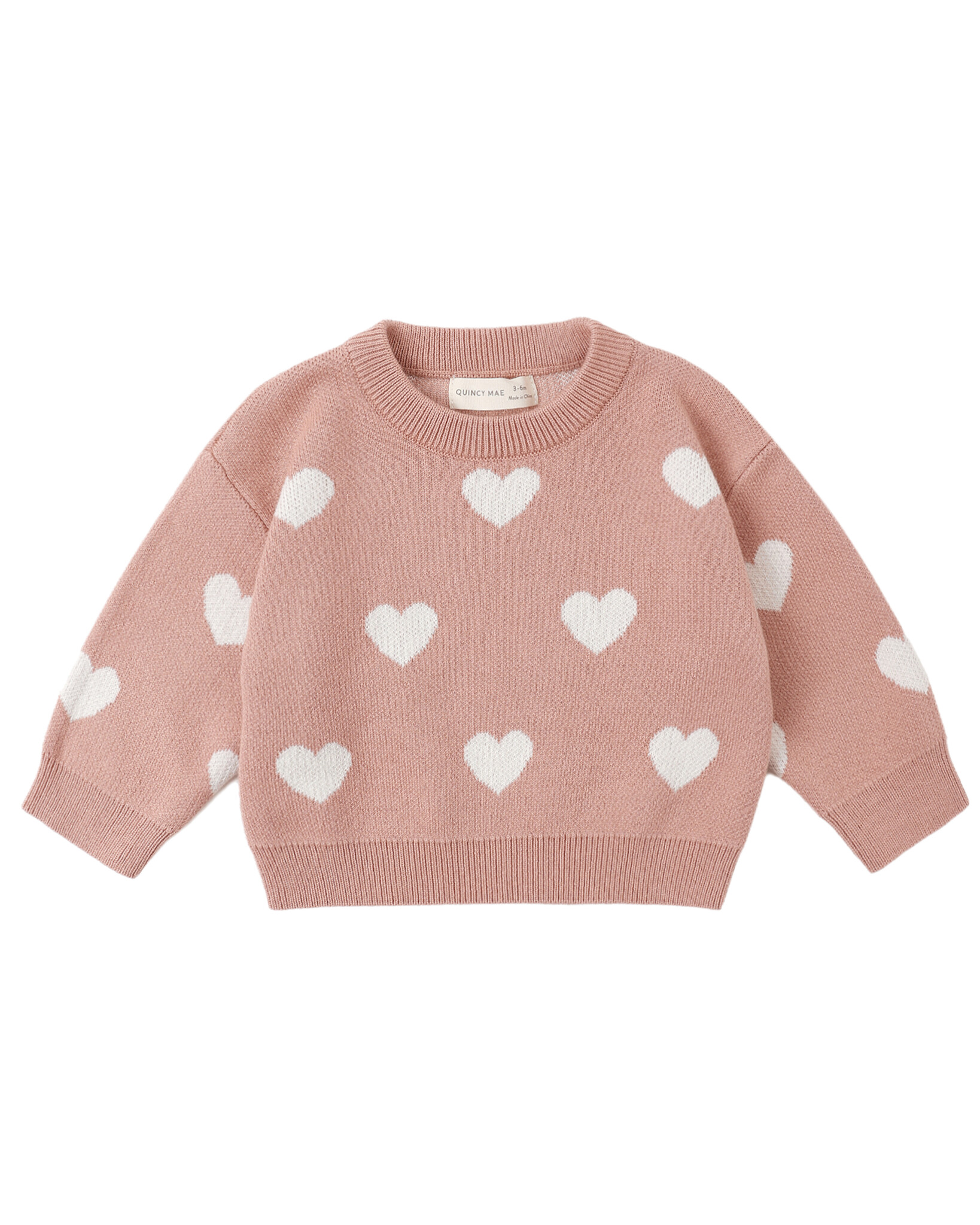 Quincy Mae Quincy Mae Heart Knit Sweater & Pant Set