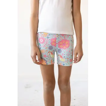 Mila & Rose Mila & Rose Blue Retro Unicorns Twirl Shorts