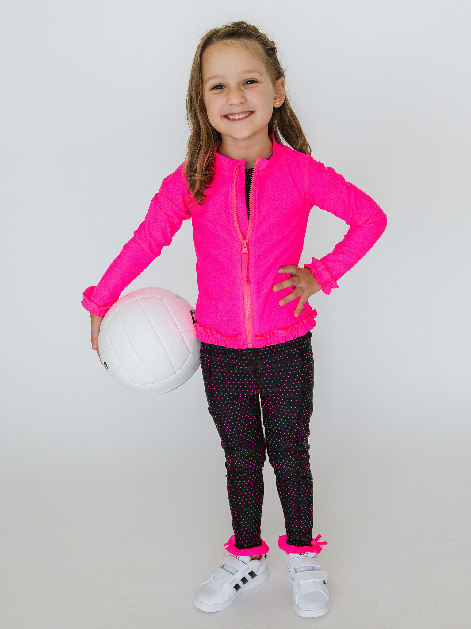 RuffleButts Rufflebutts Active Full Zip Ruffle Jacket