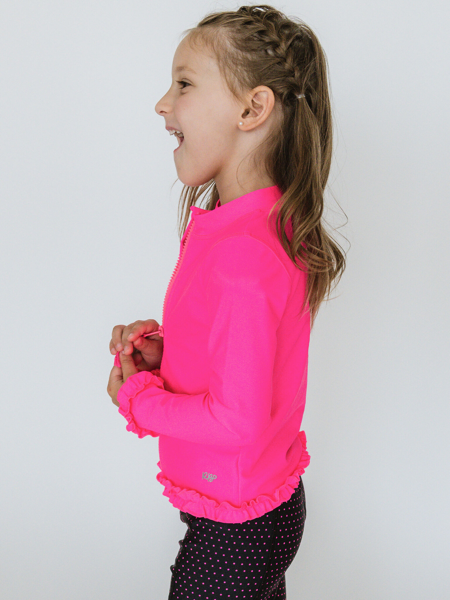 RuffleButts Rufflebutts Active Full Zip Ruffle Jacket