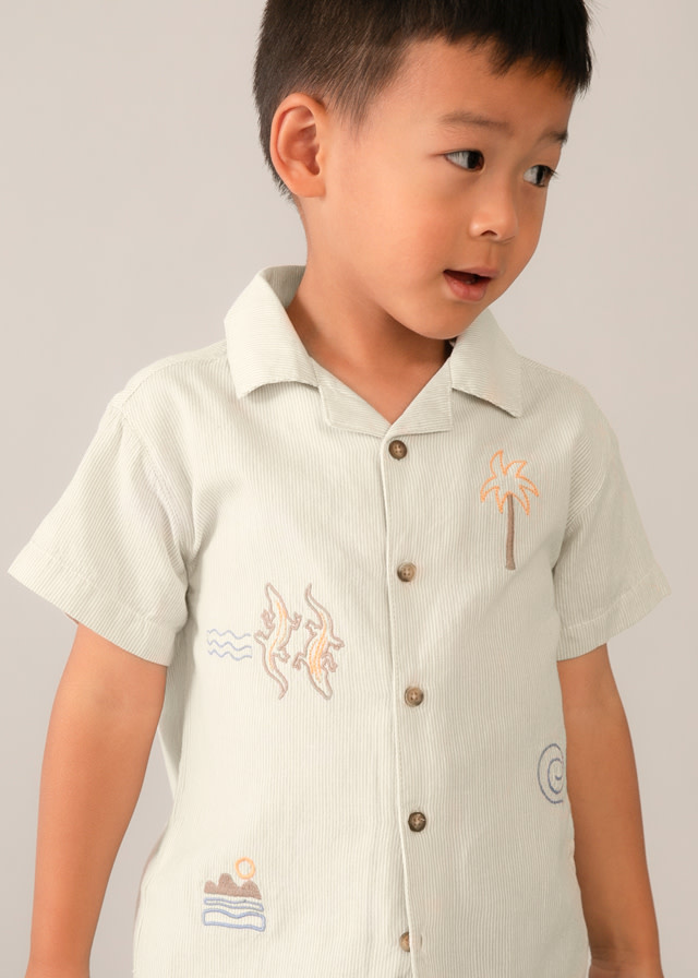 Mayoral Mayoral Beach Embroidery Button Up Shirt