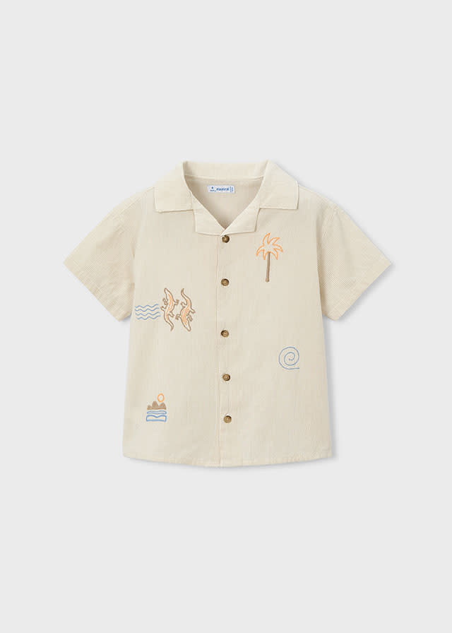 Mayoral Mayoral Beach Embroidery Button Up Shirt