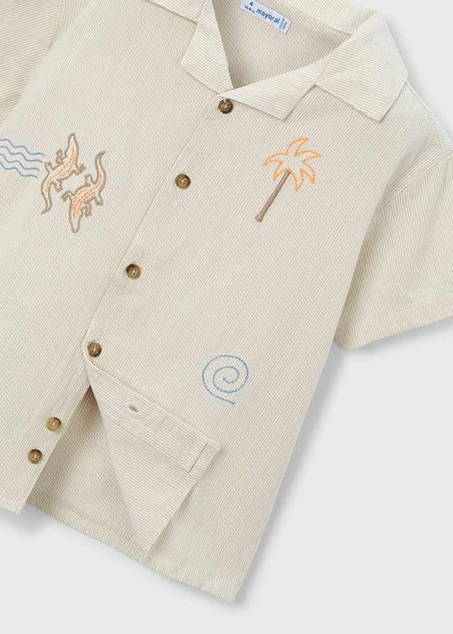 Mayoral Mayoral Beach Embroidery Button Up Shirt