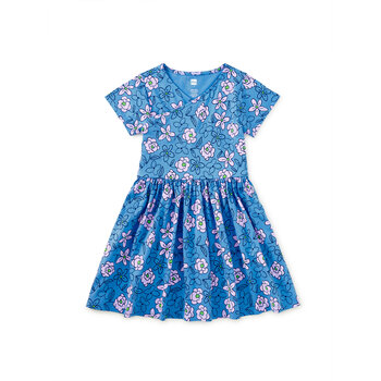 Tea Collection Tea Short Sleeve Wrap Neck Dress