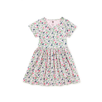 Tea Collection Tea Short Sleeve Wrap Neck Dress