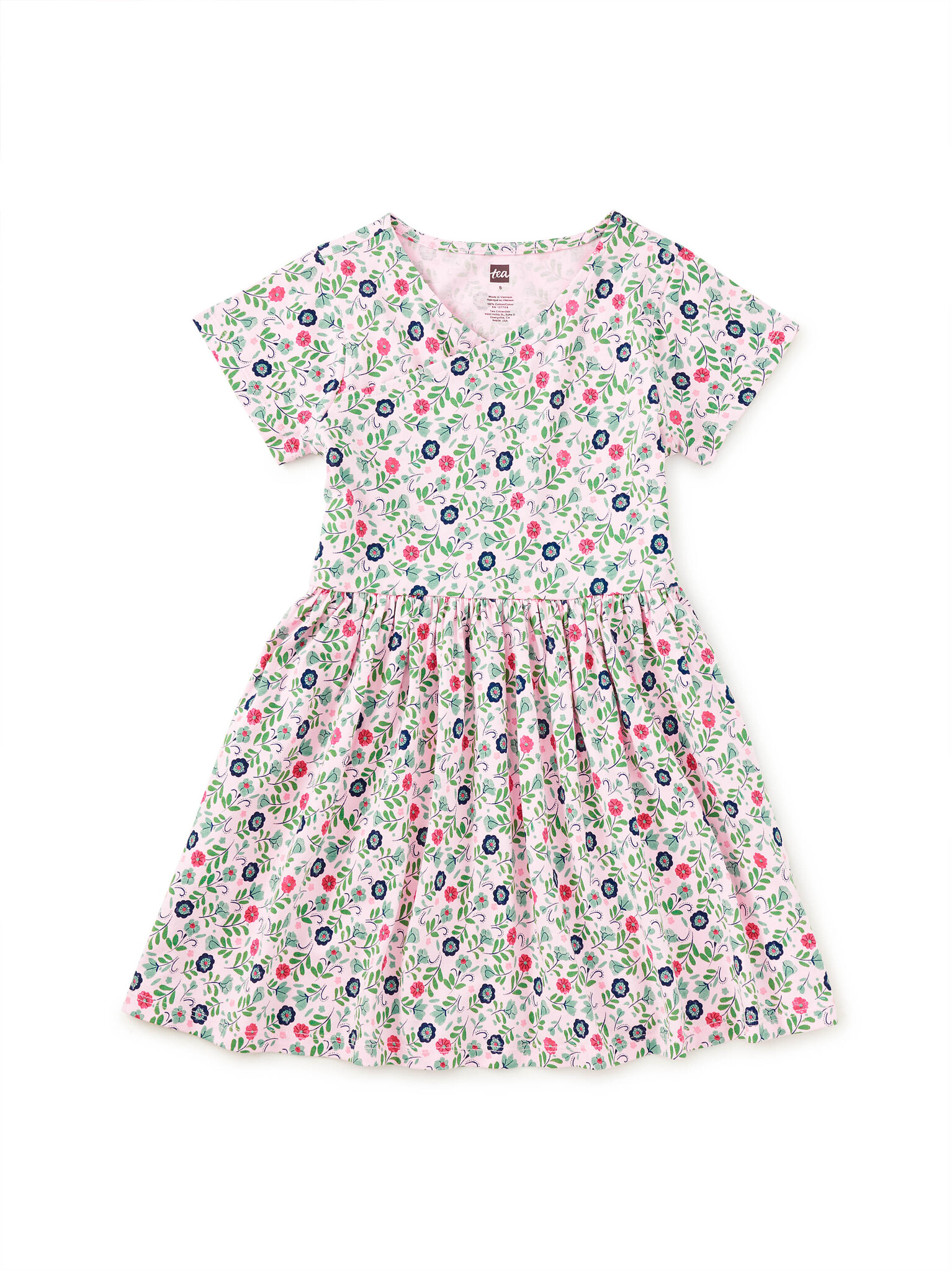 Tea Collection Tea Short Sleeve Wrap Neck Dress