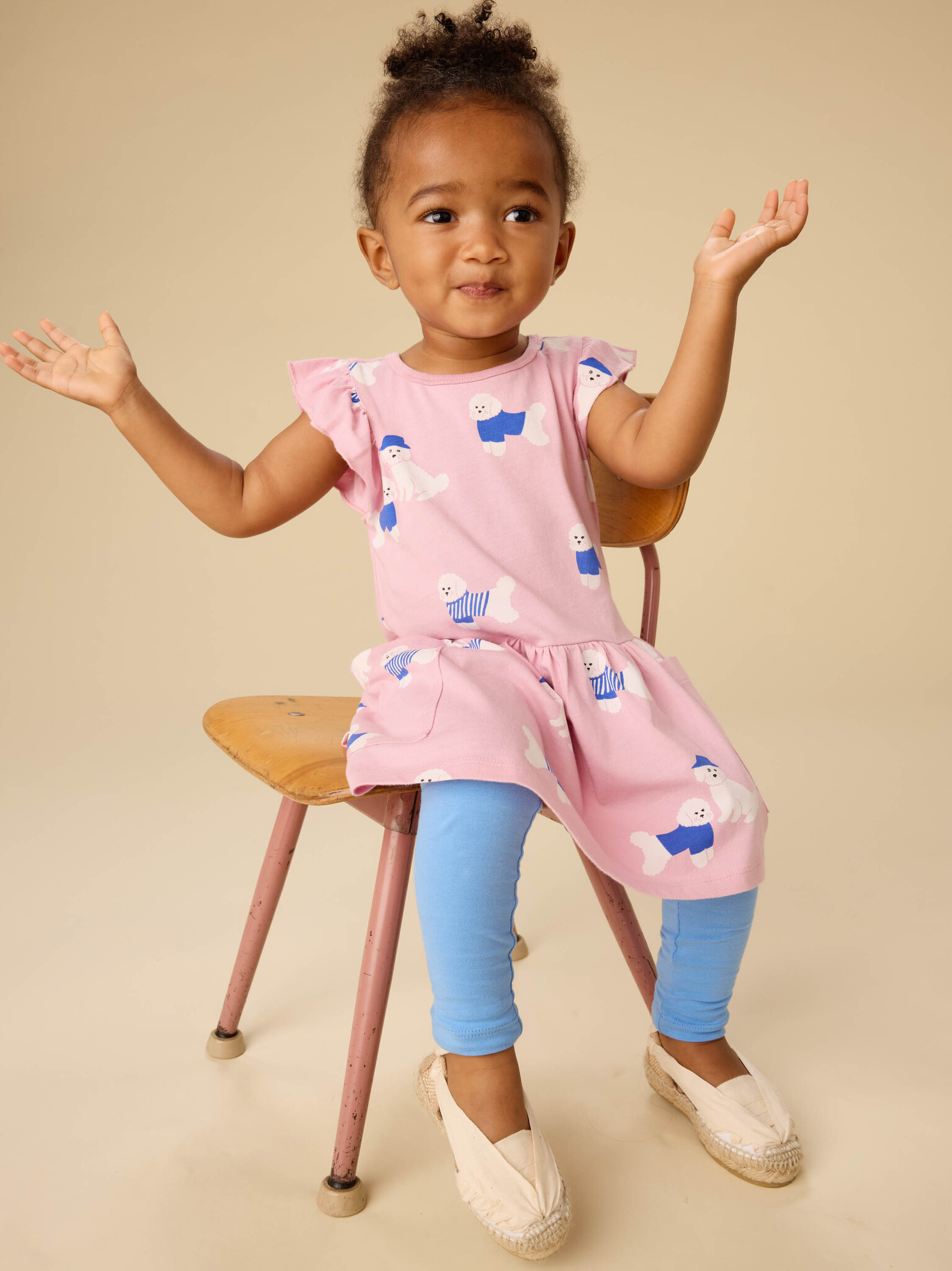 Tea Collection Tea Flutter Sleeve Pocket Dress