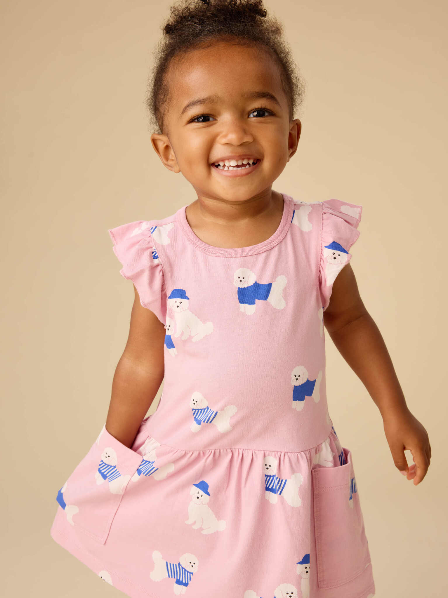 Tea Collection Tea Flutter Sleeve Pocket Dress