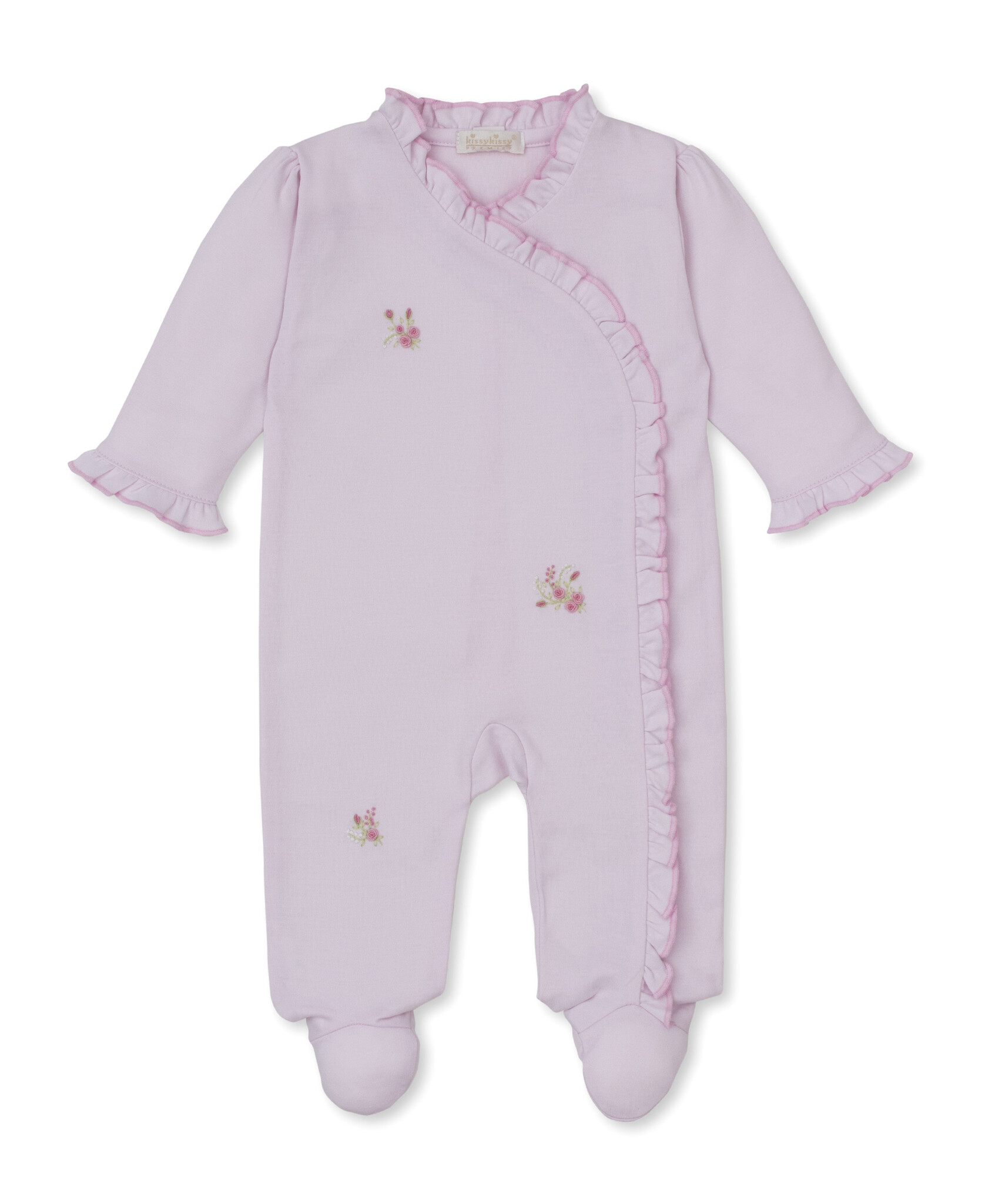 kissy kissy Kissy Kissy SCE Victorian Roses Hand Embroidery Footie