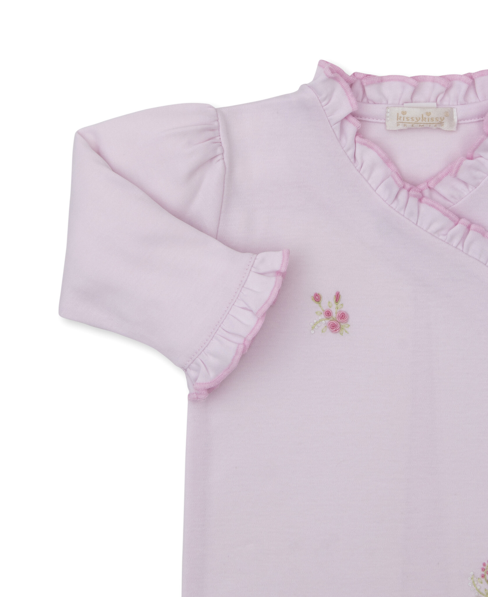 kissy kissy Kissy Kissy SCE Victorian Roses Hand Embroidery Footie