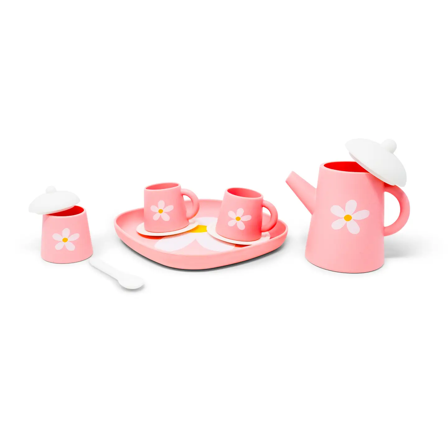 Jack Rabbit Creations Jack Rabbit Pink Silicone Tea Set: Flower Power