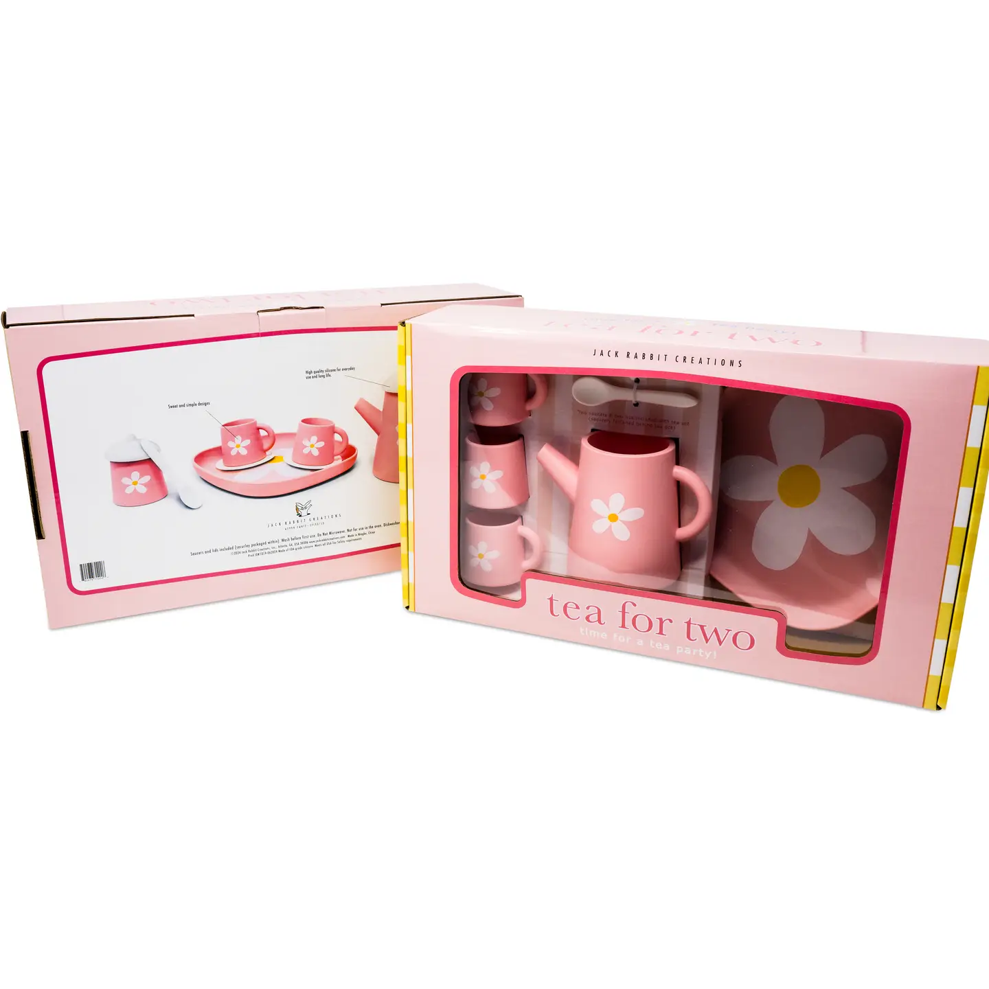 Jack Rabbit Creations Jack Rabbit Pink Silicone Tea Set: Flower Power