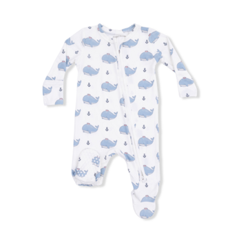 Angel Dear Angel Dear Bubbly Sailor Whales 2 Way Zipper Footie