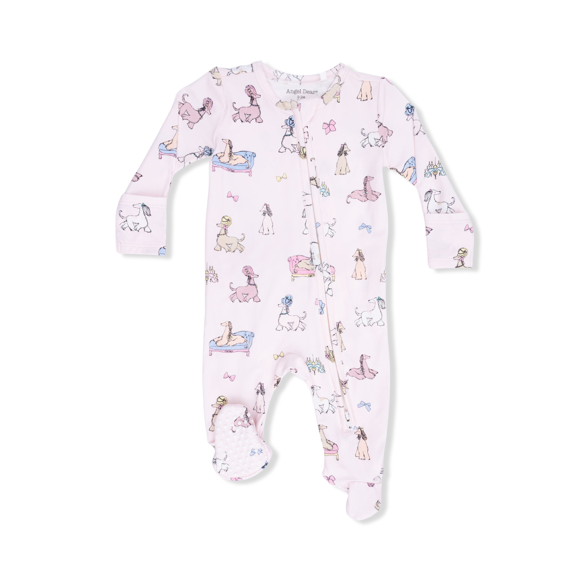 Angel Dear Angel Dear Fancy Hounds with Bows 2 Way Zipper Footie