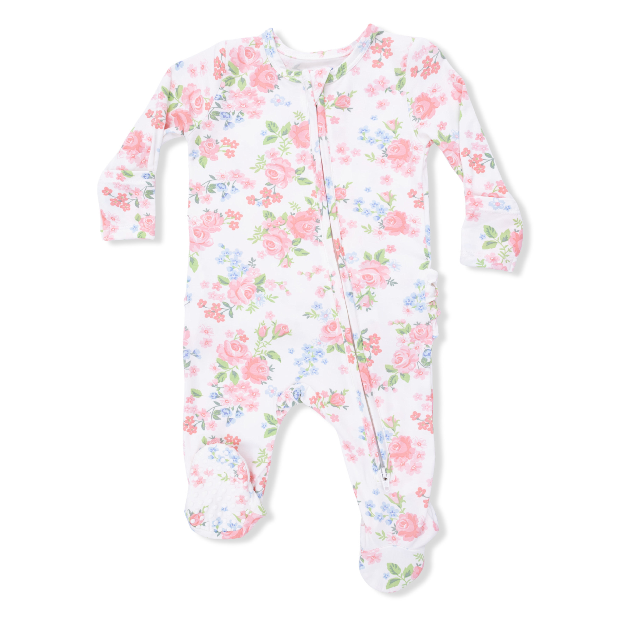 Angel Dear Angel Dear Cute Little Roses 2 Way Zipper Footie