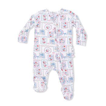 Angel Dear Angel Dear Julep's Floral Patchwork 2 Way Zipper Footie