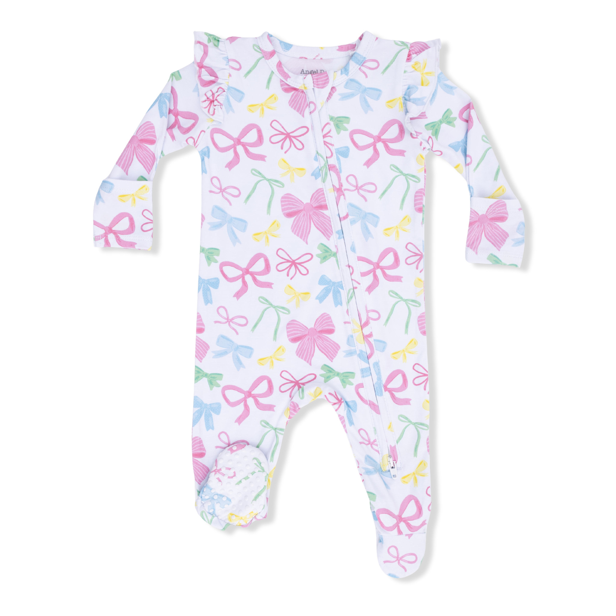 Angel Dear Angel Dear Sweet Bows 2 Way Zipper Footie