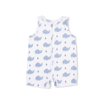 Angel Dear Angel Dear Bubbly Sailor Whales Sleeveless Shortie Romper