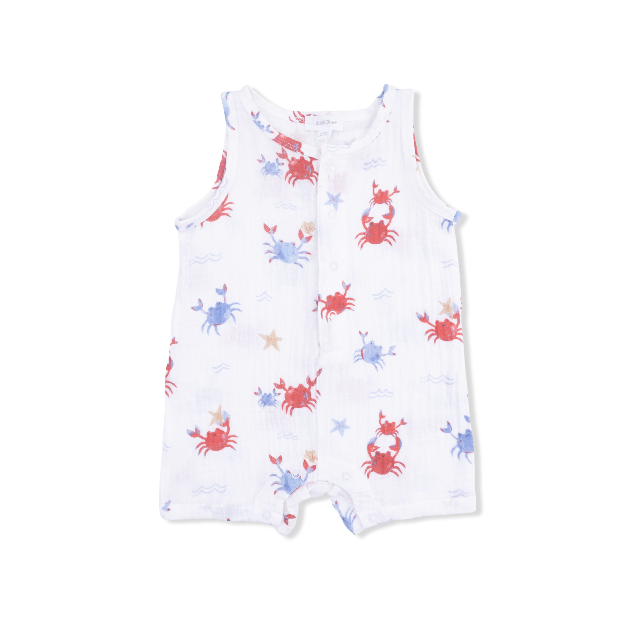 Angel Dear Angel Dear Crayon Crabs  Sleeveless Shortie Romper