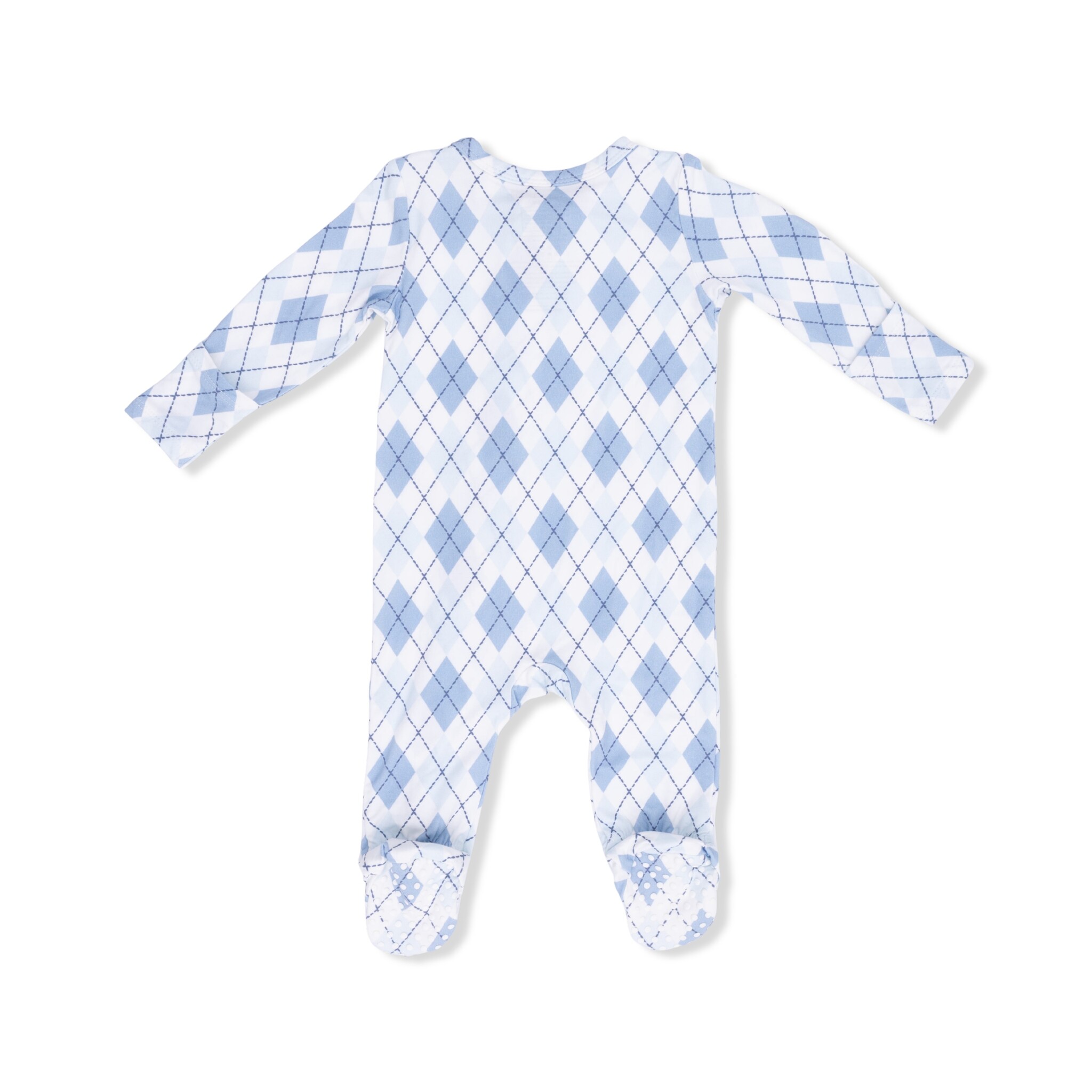 Angel Dear Angel Dear Blue Argyle 2 Way Zipper Footie