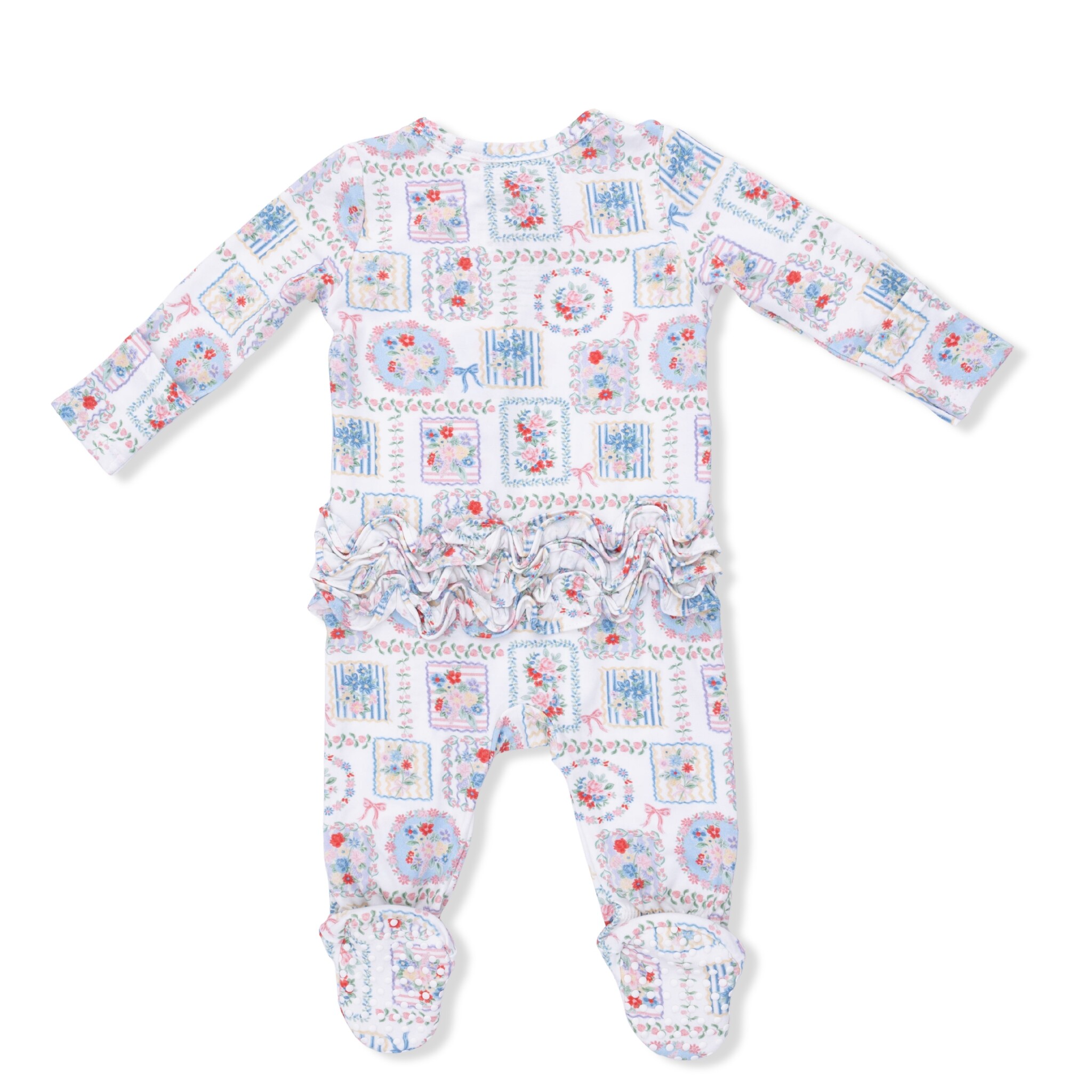 Angel Dear Angel Dear Julep's Floral Patchwork 2 Way Zipper Footie