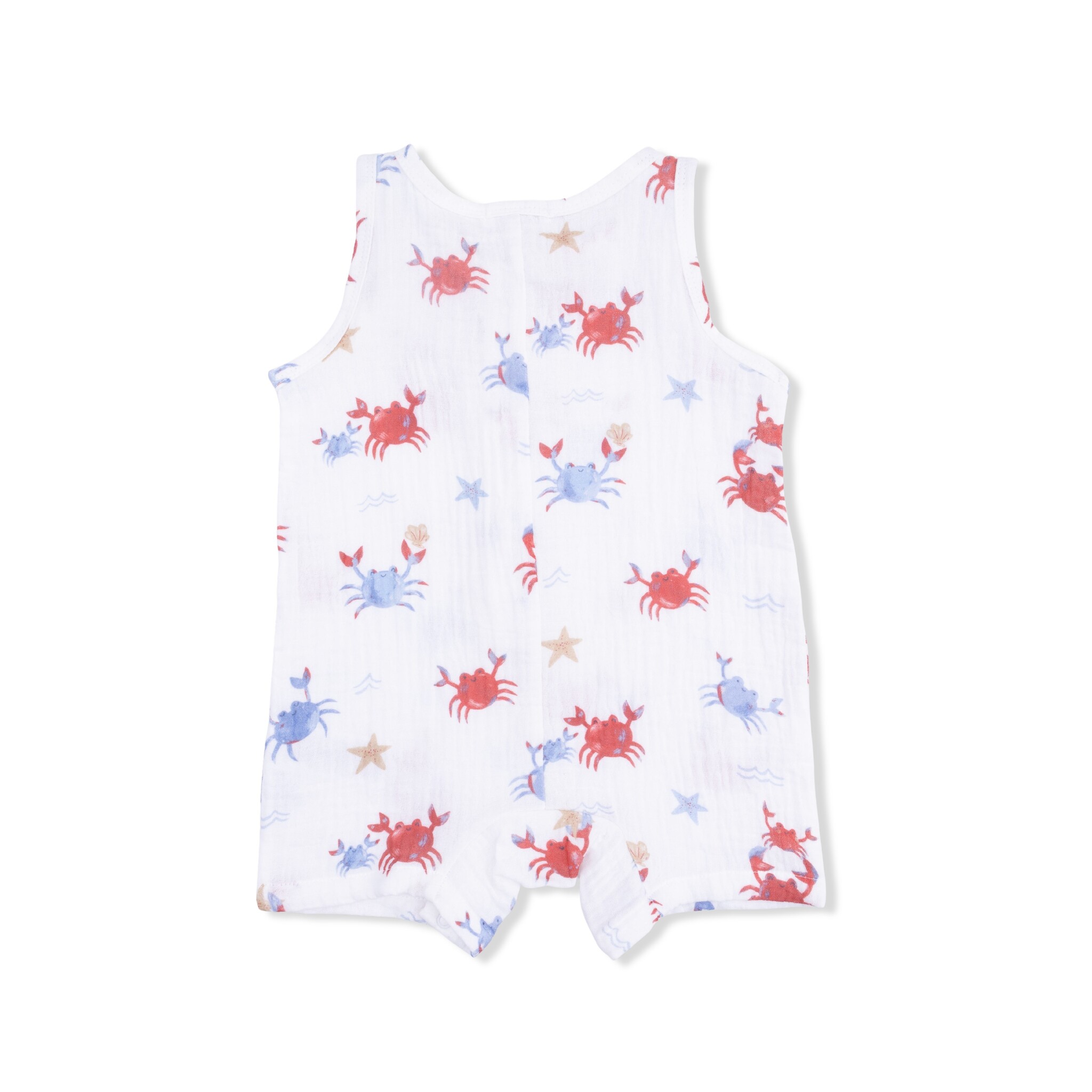 Angel Dear Angel Dear Crayon Crabs  Sleeveless Shortie Romper