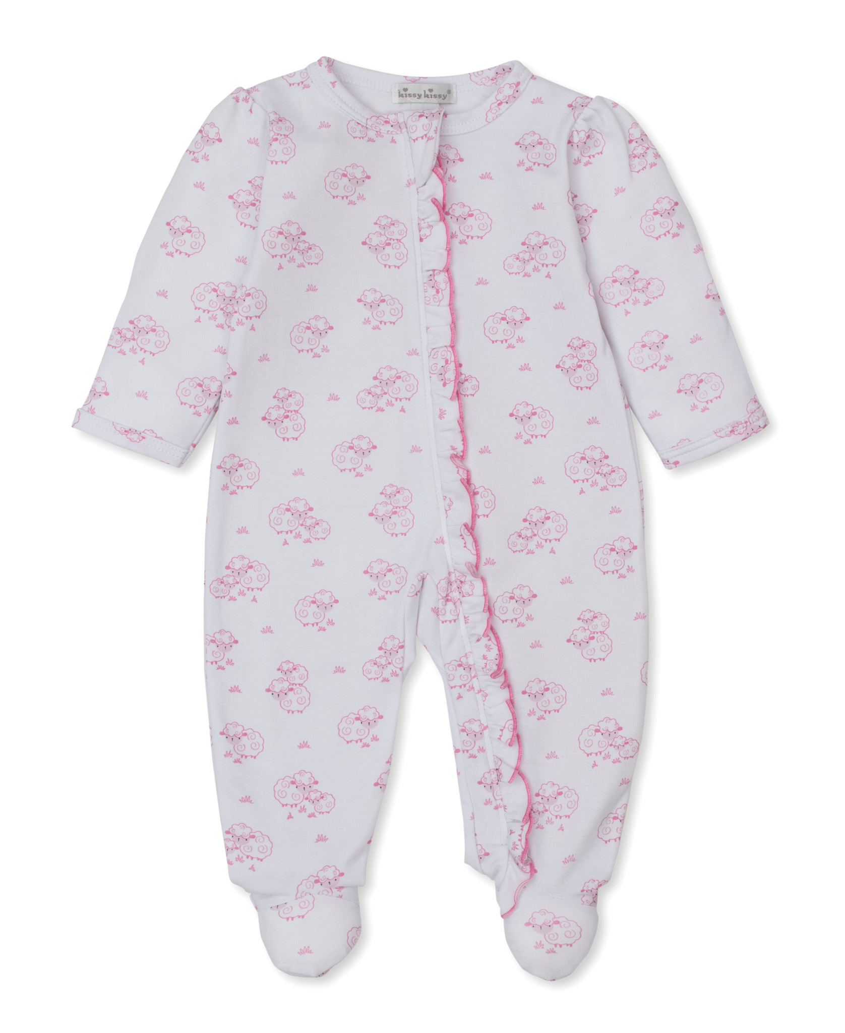 kissy kissy Kissy Kissy Sweet Sheep Zip Footie w/Hat Set