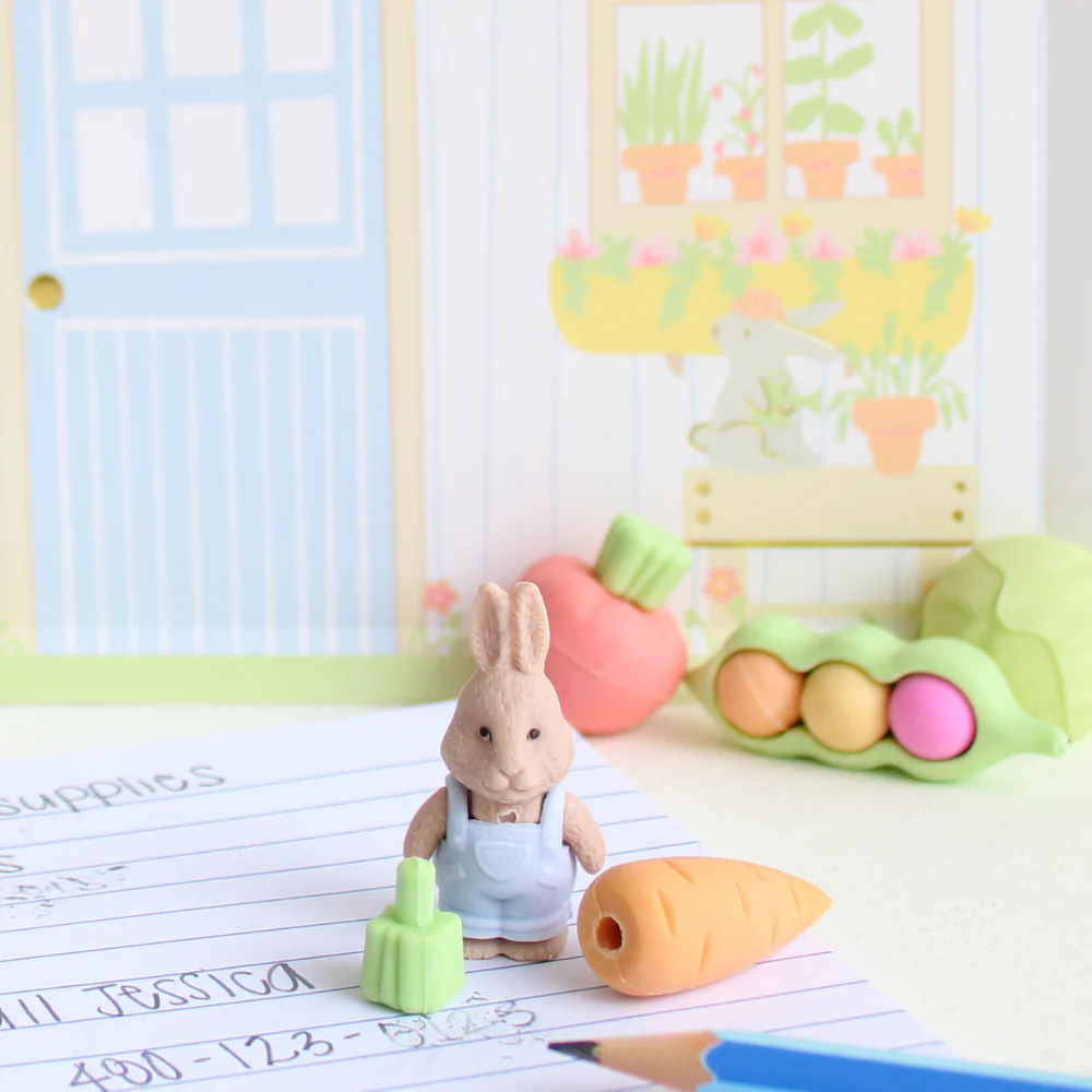 Daydream Society Bunnies In The Garden Eraser Set