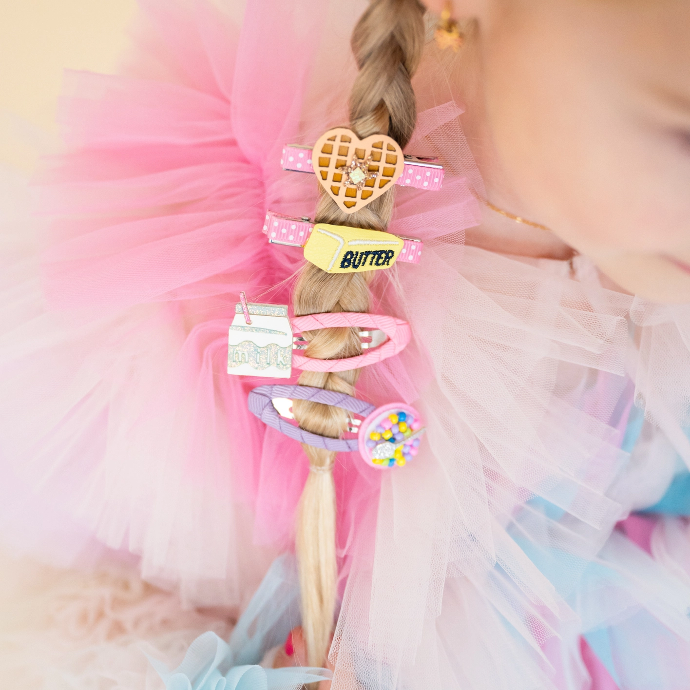 Daydream Society Waffle and Butter Hair Clip Set