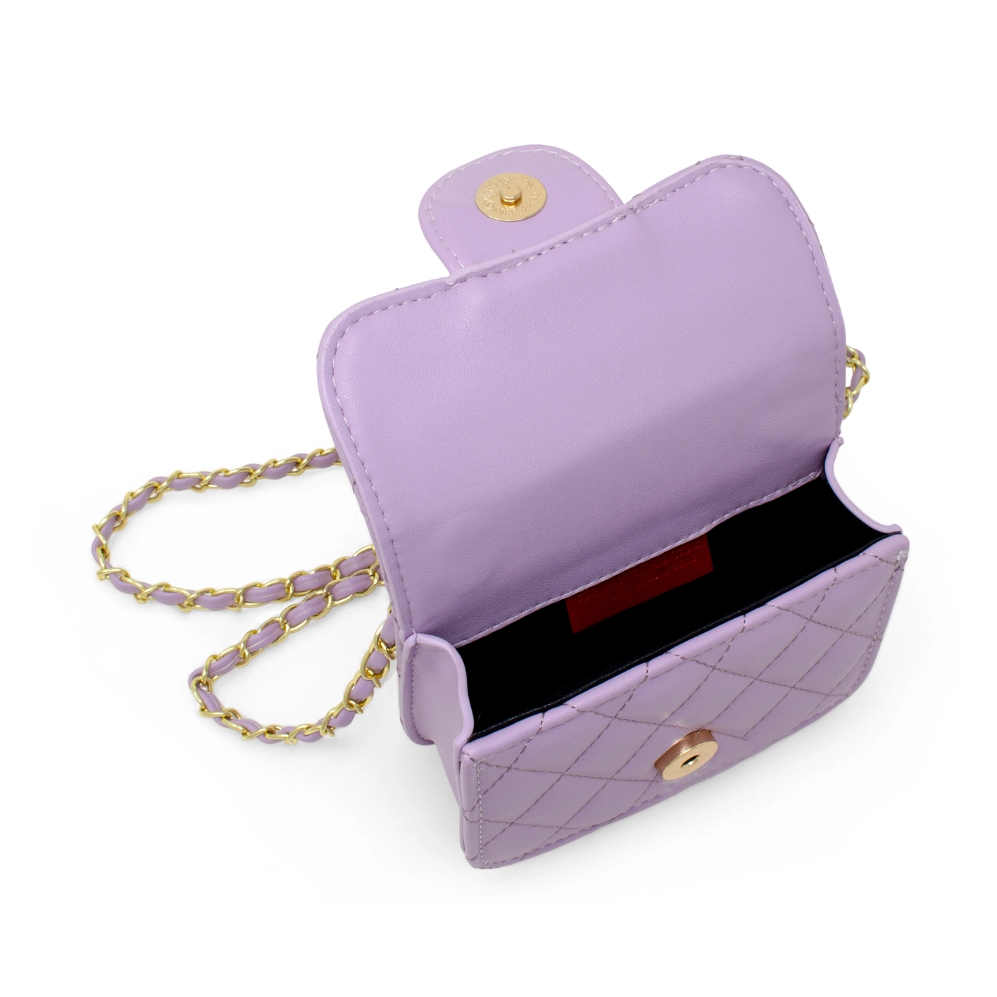 Tiny Quilted Ballet Charm Handbag- Purple