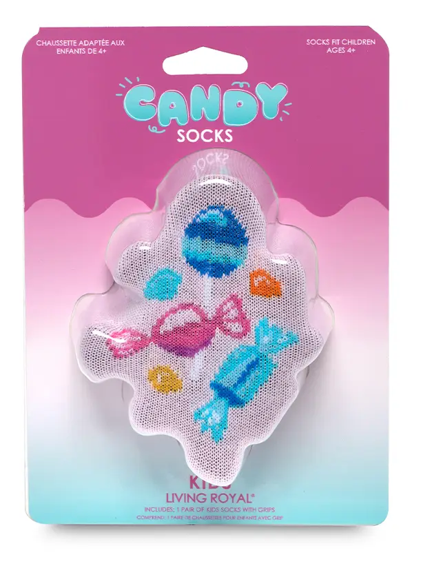 Living Royal 3D Packaged Crew Socks - Assorted Candy - Light Pink