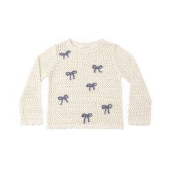 Rylee and Cru Rylee & Cru Bows Crochet Knit Pullover