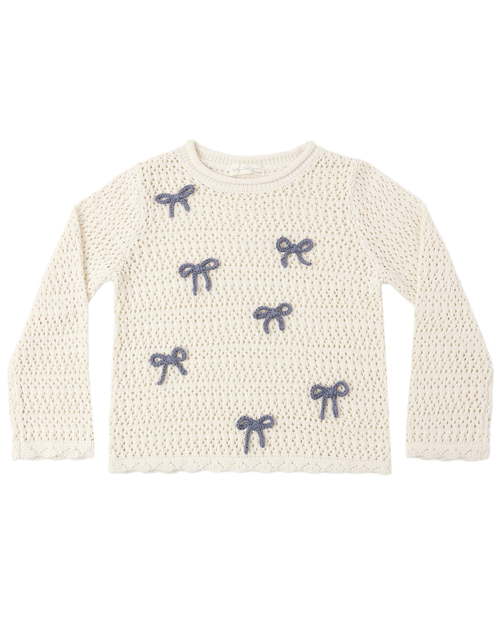 Rylee and Cru Rylee & Cru Bows Crochet Knit Pullover