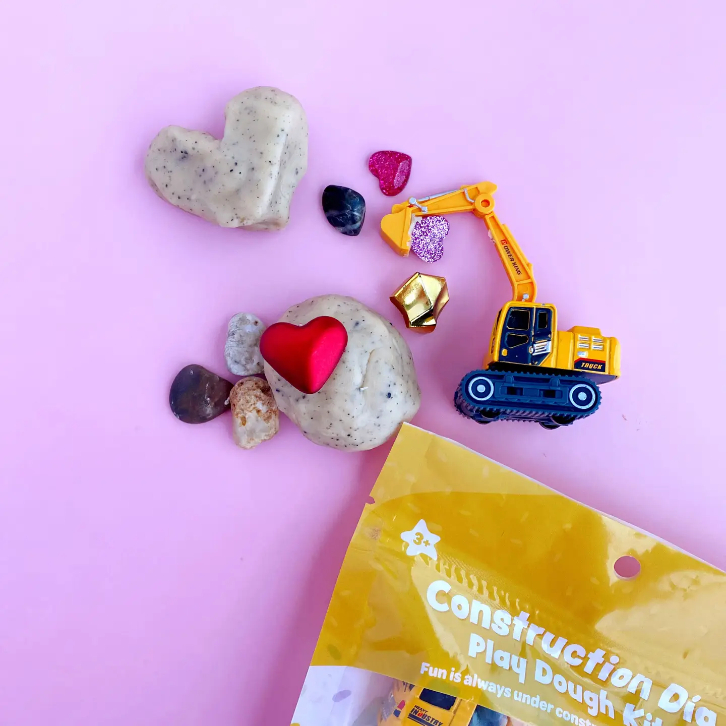 Earth Grown KidDoughs Valentine's "I Dig You' Construction Kiddough Play Kit