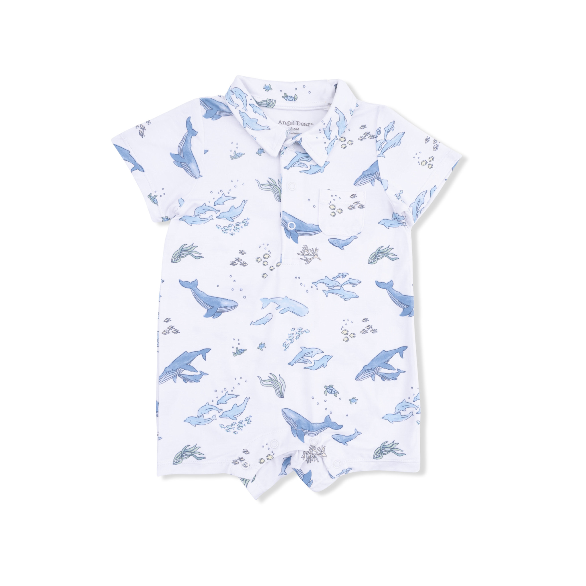 Angel Dear Angel Dear Watercolor Blue Whales Polo Shortie