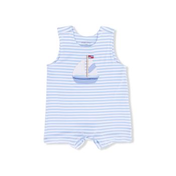 Angel Dear Angel Dear Bubbly Sailboat Stripe Sleeveless Jon Jon