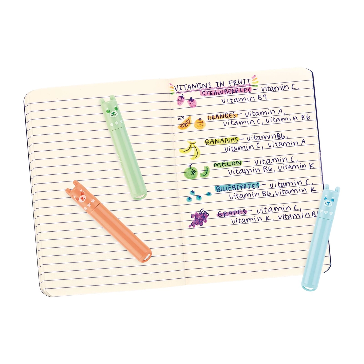 ooly Beary Sweet: Mini Scented Neon Highlighters