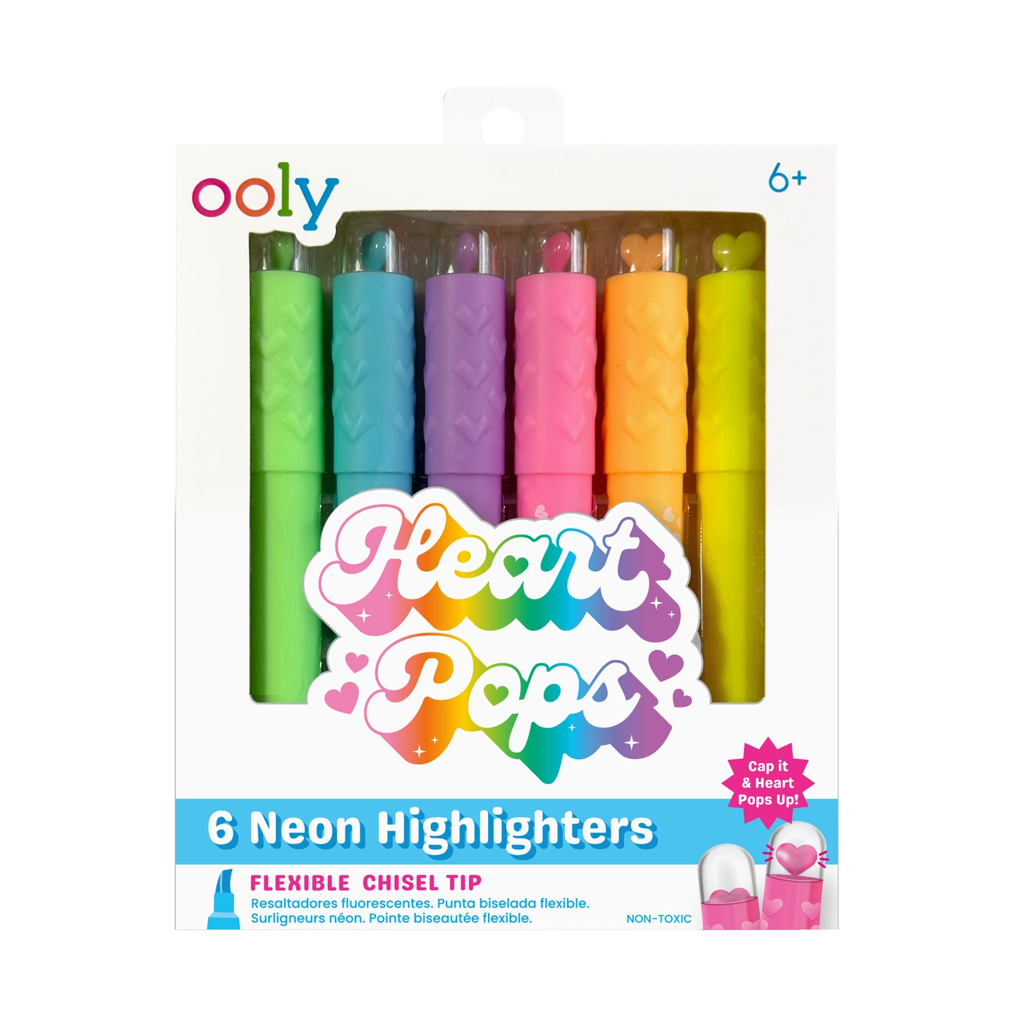 ooly Ooly  Heart Pops: Neon Highlighters (Set of 6)