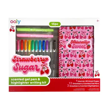 ooly Ooly Strawberry Sugar: Scented Gel Pen & Highlighter Writing Kit