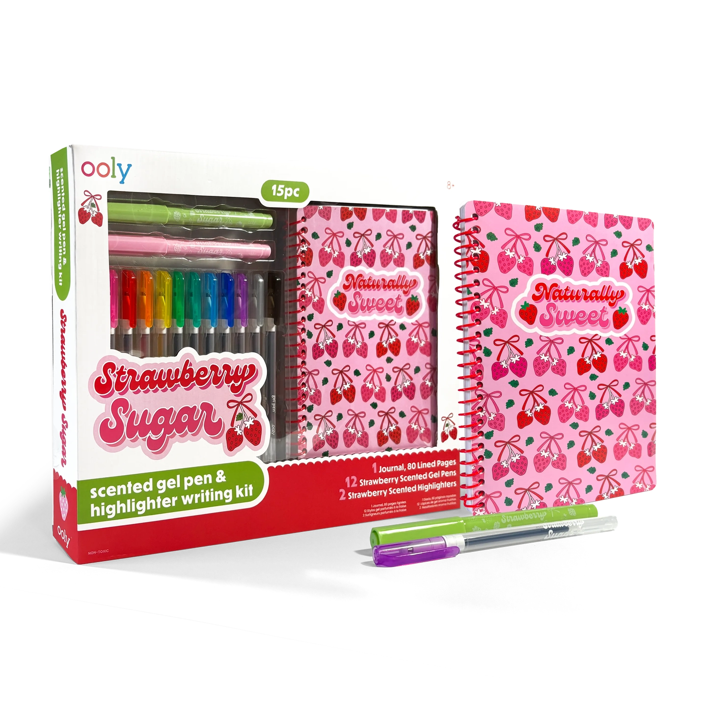ooly Ooly Strawberry Sugar: Scented Gel Pen & Highlighter Writing Kit