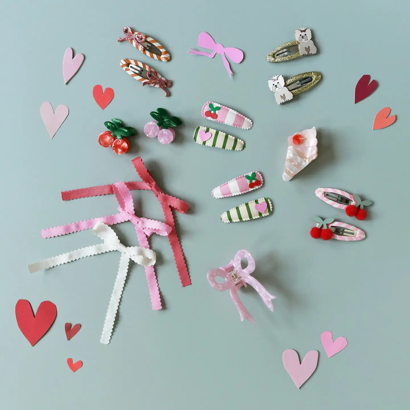 Rockahula Scalloped Bow Tie Clips 3 pack