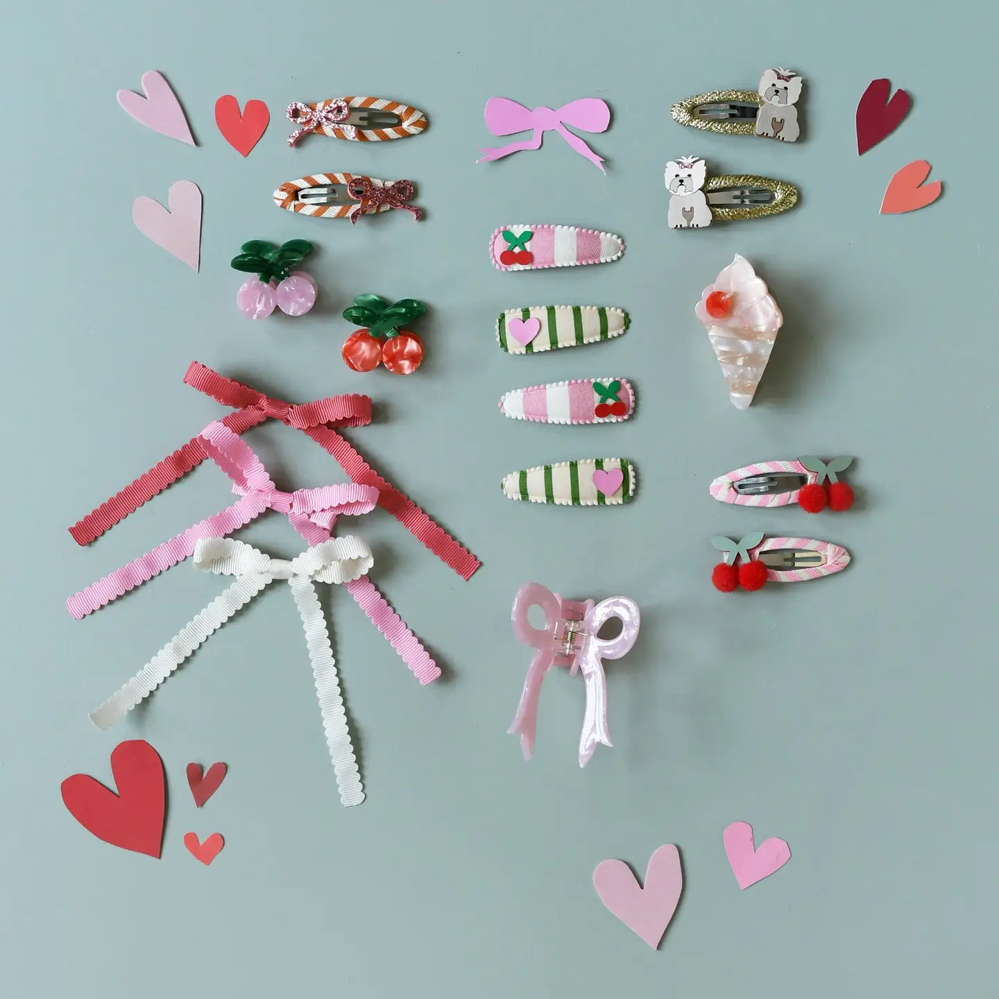 Rockahula Cherry Kiss Fabric Clip Set